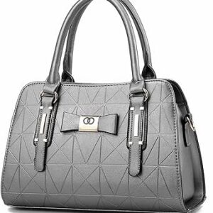 اتش دي اف اكس في دي اف حقيبة لابتوب عصرية للرجال والنساء من اس تي بي، شنطة يد جلدية جديدة ذات سعة كبيرة، حقائب كتف كاجوال بسيطة بمقبض علوي (اللون: رمادي، المقاس: 32×13×21 سم)