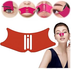 قالب ظلال عيون من السيليكون من وورزوين، ادوات تظليل الانف من السيليكون، قالب كونتور متعدد الوظائف 4 في 1، استنسل لتحديد الحواجب (برتقالي)