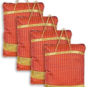 كوبر اندستريز حقيبة يد من البوليستر بطبعة شرائط / حقيبة بقالة للنساء/الفتيات مع مقبض عبوة من 4 قطع (احمر) 54KM4041