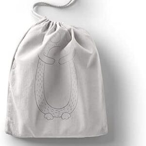 بوناميزون شنطة منتجات قطنية مطبوعة مع رباط، شنطة بقالة قابلة لاعادة الاستخدام، اكياس صديقة للبيئة وقابلة للتحلل البيولوجي، شنطة سفر، شنط تسوق، صديقة للبيئة، قابلة للطي، المقاس: 20×30 سم