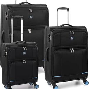 مجموعة شنط سفر ناعمة من 3 قطع من مودو باي ار في رونكاتو 4 ار ستار 2.0، اسود، مجموعة من 3 شنط سفر ناعمة، بوليستر