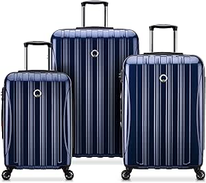 ديلسي باريس شنطة امتعة قابلة للتوسيع بجوانب صلبة مع عجلات دوارة من هيليوم ايرو، ازرق كوبالت، مجموعة من 3 قطع (21/25/29)، أكريلونيتريل بوتادين ستايرين (ABS) بولي كربونات (PC)