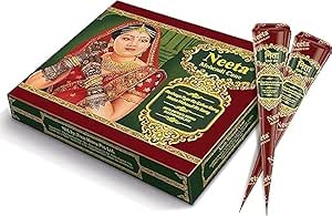 سوفتسويس مخروط الحنة، مخروط ميهاندي، معجون الحناء العشبي نيتا لفن الجسم، مكياج الزفاف، المهرجانات، الحفلات، التاتو المؤقت، بني محمر، داكن للغاية، كل مخروط 25 غرام (12 مخروط)