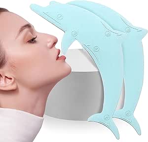 كالي 2 قطعة من استنسل تحديد العيون، ادوات مكياج العين بتصميم دولفين مجنح، اداة وضع قلم تحديد العيون باللون الازرق، استنسل مكياج