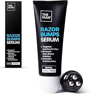 سيروم ذا مان رازور بامبس - علاج الشعر النامي للرجال - محلول رازور بامب للوجه والجسم - بكرة علاج بعد الحلاقة والحروق (3.5 اونصة سائلة)، كل الأنواع
