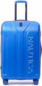 شنطة سفر صلبة من نوتيكا بلون ازرق مقاس 24 انش خفيفة الوزن بـ4 عجلات دوارة مع قفل تي اس ايه 3 ارقام تروكار