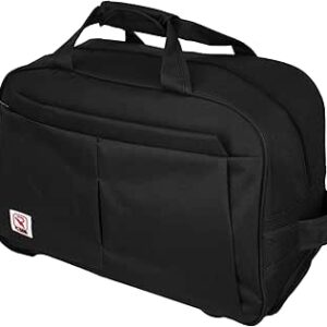 شنطة دفل للسفر من النايلون بعجلات مقاس 28 انش ري-فليكشن حمل للجنسين للرجال والنساء متعددة الوظائف اسود