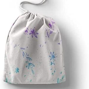 بوناميزون شنطة منتجات قطنية مطبوعة مع رباط، شنطة بقالة قابلة لاعادة الاستخدام، اكياس صديقة للبيئة وقابلة للتحلل البيولوجي، شنطة سفر، شنط تسوق، صديقة للبيئة، قابلة للطي، المقاس: 12×15 سم، لوحة قماشية
