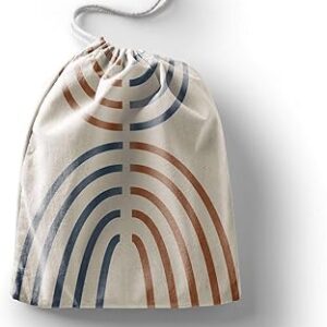 بوناميزون شنطة منتجات قطنية مطبوعة مع رباط، شنطة بقالة قابلة لاعادة الاستخدام، اكياس صديقة للبيئة وقابلة للتحلل البيولوجي، شنطة سفر، شنط تسوق، صديقة للبيئة، قابلة للطي، المقاس: 20×30 سم