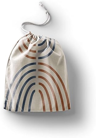 بوناميزون شنطة منتجات قطنية مطبوعة مع رباط، شنطة بقالة قابلة لاعادة الاستخدام، اكياس صديقة للبيئة وقابلة للتحلل البيولوجي، شنطة سفر، شنط تسوق، صديقة للبيئة، قابلة للطي، المقاس: 20×30 سم