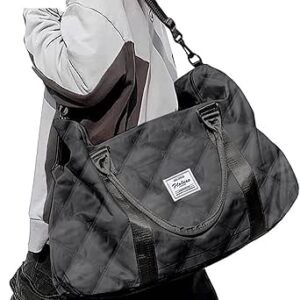 شنط سفر للنساء لعطلة نهاية الاسبوع، شنطة رياضية من القماش الخشن، شنطة كتف ليلية تناسب لابتوب مقاس 15.6 انش، من بي جيه ال اف اس