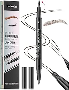 قلم حواجب مايكرو بليدينج منحني 2 في 1 بطرف شوكة ورأس فرشاة دقيق يخلق حواجب طبيعية تشبه الشعر يدوم طوال اليوم من نالاكال، بني فاتح، 1 مل