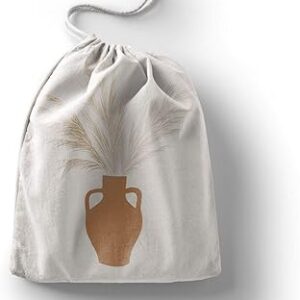 بوناميزون شنطة منتجات قطنية مطبوعة مع رباط، شنطة بقالة قابلة لاعادة الاستخدام، اكياس صديقة للبيئة وقابلة للتحلل البيولوجي، شنطة سفر، شنط تسوق، صديقة للبيئة، قابلة للطي، المقاس: 20×30 سم