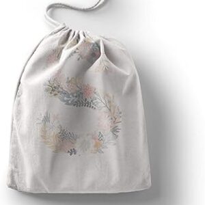 بوناميزون شنطة منتجات قطنية مطبوعة مع رباط، شنطة بقالة قابلة لاعادة الاستخدام، اكياس صديقة للبيئة وقابلة للتحلل البيولوجي، شنطة سفر، شنط تسوق، صديقة للبيئة، قابلة للطي، المقاس: 12×15 سم، لوحة قماشية