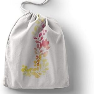 بوناميزون شنطة منتجات قطنية مطبوعة مع رباط، شنطة بقالة قابلة لاعادة الاستخدام، اكياس صديقة للبيئة وقابلة للتحلل البيولوجي، شنطة سفر، شنط تسوق، صديقة للبيئة، قابلة للطي، المقاس: 12×15 سم، قماش
