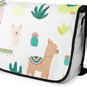 شنطة ماسنجر مدرسية مطبوعة رقمية بحزام اسود للبنات والاولاد من لو جاردين دو لين، شنطة ماسنجر للطلاب، شنط كتف مقاس 29 × 36 سم