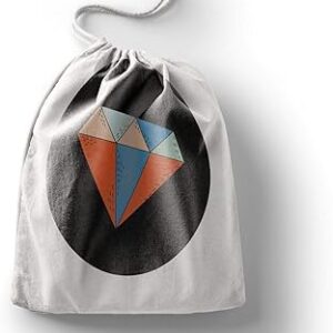 بوناميزون شنطة منتجات قطنية مطبوعة مع رباط، شنطة بقالة قابلة لاعادة الاستخدام، اكياس صديقة للبيئة وقابلة للتحلل البيولوجي، شنطة سفر، شنط تسوق، صديقة للبيئة، قابلة للطي، المقاس: 12×15 سم