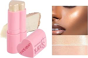 قلم بلش كريمي على شكل قلب من هيبايد للخدود والعيون والشفاه، احمر خدود طبيعي مقاوم للماء والعرق ويدوم طويلا، احمر خدود كريمي متعدد الاستخدامات (03#، 1)