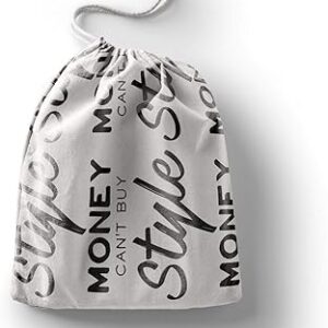 بوناميزون شنطة منتجات قطنية مطبوعة مع رباط، شنطة بقالة قابلة لاعادة الاستخدام، اكياس صديقة للبيئة وقابلة للتحلل البيولوجي، شنطة سفر، شنط تسوق، صديقة للبيئة، قابلة للطي، المقاس: 20×30 سم، قماش