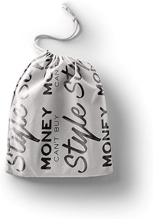 بوناميزون شنطة منتجات قطنية مطبوعة مع رباط، شنطة بقالة قابلة لاعادة الاستخدام، اكياس صديقة للبيئة وقابلة للتحلل البيولوجي، شنطة سفر، شنط تسوق، صديقة للبيئة، قابلة للطي، المقاس: 20×30 سم، قماش