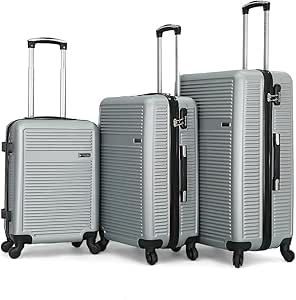 جيوردانو مجموعة حقائب للجنسين 100/3TR, فضي، بولي كربونات (PC)