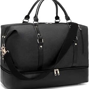 شنط عطلة نهاية الاسبوع للنساء، شنطة سفر كبيرة الحجم للرجال، شنطة دفل ليلية كبيرة الحجم مع جيب للحذاء