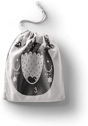 بوناميزون شنطة منتجات قطنية مطبوعة مع رباط، شنطة بقالة قابلة لاعادة الاستخدام، اكياس صديقة للبيئة وقابلة للتحلل البيولوجي، شنطة سفر، شنط تسوق، صديقة للبيئة، قابلة للطي، المقاس: 20×30 سم، قماش