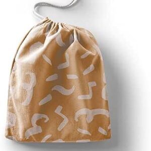 بوناميزون شنطة منتجات قطنية مطبوعة مع رباط، شنطة بقالة قابلة لاعادة الاستخدام، اكياس صديقة للبيئة وقابلة للتحلل البيولوجي، شنطة سفر، شنط تسوق، صديقة للبيئة، قابلة للطي، المقاس: 12×15 سم، قماش