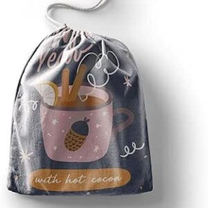 بوناميزون شنطة منتجات قطنية مطبوعة مع رباط، شنطة بقالة قابلة لاعادة الاستخدام، اكياس صديقة للبيئة وقابلة للتحلل البيولوجي، شنطة سفر، شنط تسوق، صديقة للبيئة، قابلة للطي، المقاس: 20×30 سم