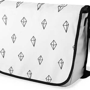 بوناميزون شنطة ماسنجر مدرسية مطبوعة رقميا مع حزام اسود للطلاب، شنطة كروس وشنطة ساعي، شنطة كتف للمدرسة، العودة الى المدرسة، المقاس: 29 × 36 سم