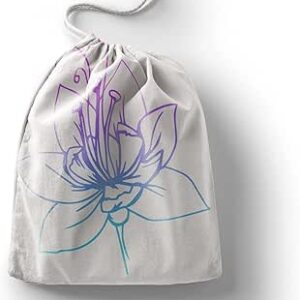 بوناميزون شنطة منتجات قطنية مطبوعة مع رباط، شنطة بقالة قابلة لاعادة الاستخدام، اكياس صديقة للبيئة وقابلة للتحلل البيولوجي، شنطة سفر، شنط تسوق، صديقة للبيئة، قابلة للطي، المقاس: 20×30 سم، قماش