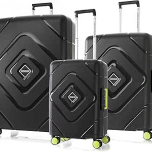اميركان توريستر شنطة سفر بعجلات دوارة صلبة مكونة من 3 قطع من تريجارد، بولي بروبيلين (PP)، أسود