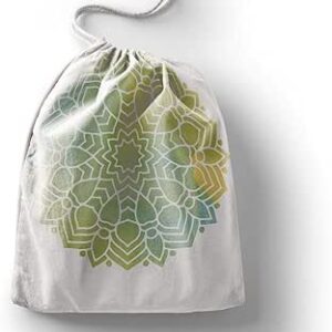 بوناميزون شنطة منتجات قطنية مطبوعة مع رباط، شنطة بقالة قابلة لاعادة الاستخدام، اكياس صديقة للبيئة وقابلة للتحلل البيولوجي، شنطة سفر، شنط تسوق، صديقة للبيئة، قابلة للطي، المقاس: 12×15 سم، لوحة قماشية