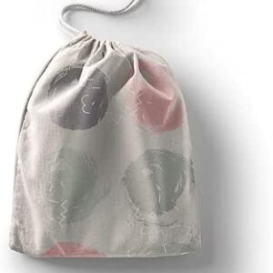 بوناميزون شنطة منتجات قطنية مطبوعة مع رباط، شنطة بقالة قابلة لاعادة الاستخدام، اكياس صديقة للبيئة وقابلة للتحلل البيولوجي، شنطة سفر، شنط تسوق، صديقة للبيئة، قابلة للطي، المقاس: 12×15 سم، قماش