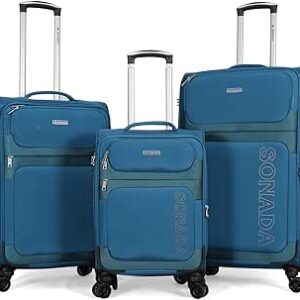 مجموعة حقائب للسفر مزدوجة للجنسين من سونادا، مكونة من 3 قطع، ازرق، بوليستر