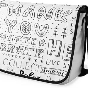 بوناميزون شنطة ماسنجر مدرسية مطبوعة رقميا للطلاب، شنطة كروس بودي وشنطة ساعي، شنطة كتف للمدرسة، العودة الى المدرسة، المقاس: 29 × 36 سم، ألوان متعددة