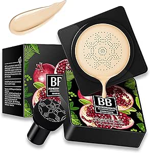 كريم اساس بي بي بوسادة هوائية براس فطر، كريم اساس بوسادة هوائية خالية من العيوب، كريم اساس بوسادة هوائية، كونسيلر مرطب، مقاوم للماء، كريم بي بي مع اسفنجة مكياج على شكل فطر، سهل الاستخدام