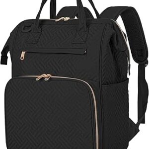 فاسروم حقيبة ظهر للممرضات للنساء العاملات في المنزل، حقيبة حمل للرضاعة الصحية المنزلية للممرضات مع جيب للابتوب, أسود, L