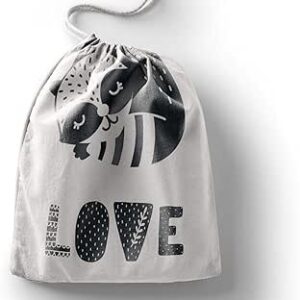 بوناميزون شنطة منتجات قطنية مطبوعة مع رباط، شنطة بقالة قابلة لاعادة الاستخدام، اكياس صديقة للبيئة وقابلة للتحلل البيولوجي، شنطة سفر، شنط تسوق، صديقة للبيئة، قابلة للطي، المقاس: 12×15 سم