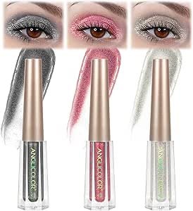 ظلال عيون جليتر متين لامع ماسي لامع بالوان كريمية عالية الاصطباغ لسهولة الاستخدام، مكياج عيون هايلايتر (#5#6#7)