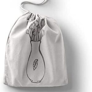 بوناميزون شنطة منتجات قطنية مطبوعة مع رباط، شنطة بقالة قابلة لاعادة الاستخدام، اكياس صديقة للبيئة وقابلة للتحلل البيولوجي، شنطة سفر، شنط تسوق، صديقة للبيئة، قابلة للطي، المقاس: 12×15 سم، لوحة قماشية