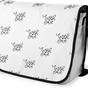 شنطة ماسنجر مدرسية مطبوعة رقمية بحزام اسود للبنات والاولاد من لو جاردين دو لين، شنطة ماسنجر للطلاب، شنط كتف مقاس 29 × 36 سم