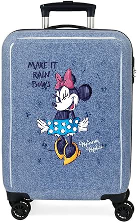ديزني شنطة سفر ميني ميك ات رين باوز زرقاء 38 × 55 20 سم قفل جانبي صلب من مادة ABS بسعة 34 لتر و2 كغم و4 عجلات مزدوجة اليد ازرق أزرق حقيبة مقصورة