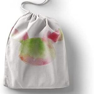 بوناميزون شنطة منتجات قطنية مطبوعة مع رباط، شنطة بقالة قابلة لاعادة الاستخدام، اكياس صديقة للبيئة وقابلة للتحلل البيولوجي، شنطة سفر، شنط تسوق، صديقة للبيئة، قابلة للطي، المقاس: 12×15 سم، لوحة قماشية
