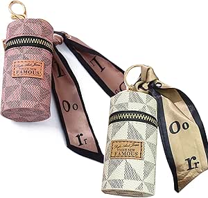 منظم احمر الشفاه للنساء والفتيات، حامل ملمع شفاه من جلد البولي يوريثين مع سلاسل مفاتيح، مناسب لمفاتيح السيارة والمحافظ، من اكسيفور