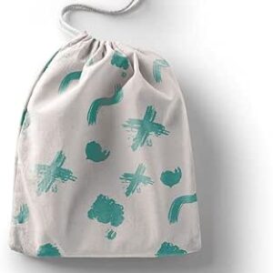 بوناميزون شنطة منتجات قطنية مطبوعة مع رباط، شنطة بقالة قابلة لاعادة الاستخدام، اكياس صديقة للبيئة وقابلة للتحلل البيولوجي، شنطة سفر، شنط تسوق، صديقة للبيئة، قابلة للطي، المقاس: 12×15 سم، قماش