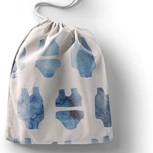 بوناميزون شنطة منتجات قطنية مطبوعة مع رباط، شنطة بقالة قابلة لاعادة الاستخدام، اكياس صديقة للبيئة وقابلة للتحلل البيولوجي، شنطة سفر، شنط تسوق، صديقة للبيئة، قابلة للطي، المقاس: 12×15 سم