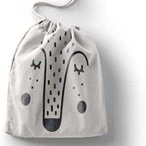 بوناميزون شنطة منتجات قطنية مطبوعة مع رباط، شنطة بقالة قابلة لاعادة الاستخدام، اكياس صديقة للبيئة وقابلة للتحلل البيولوجي، شنطة سفر، شنط تسوق، صديقة للبيئة، قابلة للطي، المقاس: 20×30 سم