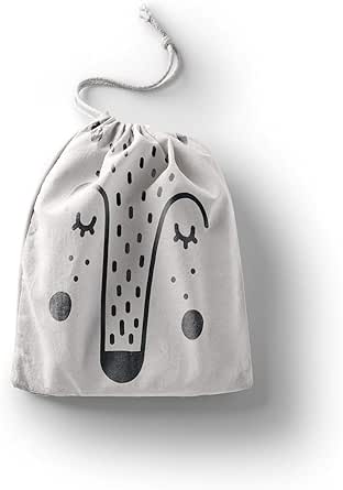 بوناميزون شنطة منتجات قطنية مطبوعة مع رباط، شنطة بقالة قابلة لاعادة الاستخدام، اكياس صديقة للبيئة وقابلة للتحلل البيولوجي، شنطة سفر، شنط تسوق، صديقة للبيئة، قابلة للطي، المقاس: 20×30 سم