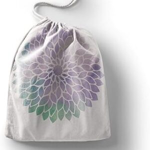 بوناميزون شنطة منتجات قطنية مطبوعة مع رباط، شنطة بقالة قابلة لاعادة الاستخدام، اكياس صديقة للبيئة وقابلة للتحلل البيولوجي، شنطة سفر، شنط تسوق، صديقة للبيئة، قابلة للطي، المقاس: 12×15 سم